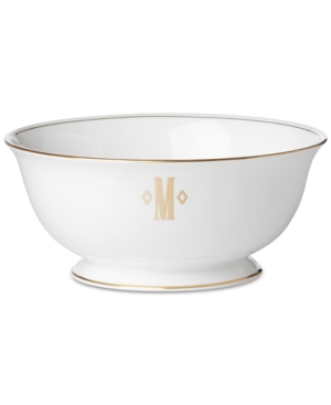 Lenox Federal Gold Monogram Serving Bowl Block Letters