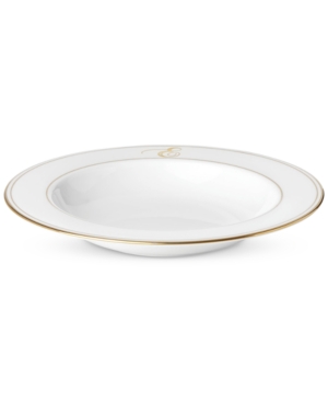 Lenox Federal Gold Monogram Pasta/Rim Soup Bowl Script Letters