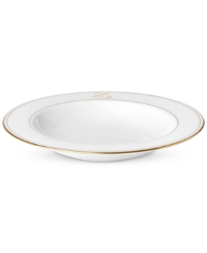 Lenox Federal Gold Monogram Pasta/Rim Soup Bowl Script Letters