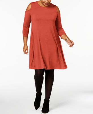 macy's burgundy dress plus size