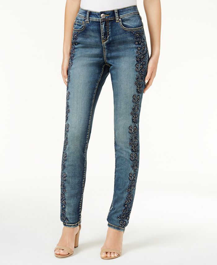 INC International Concepts I.N.C. Embroidered Skinny Jeans, Created for ...