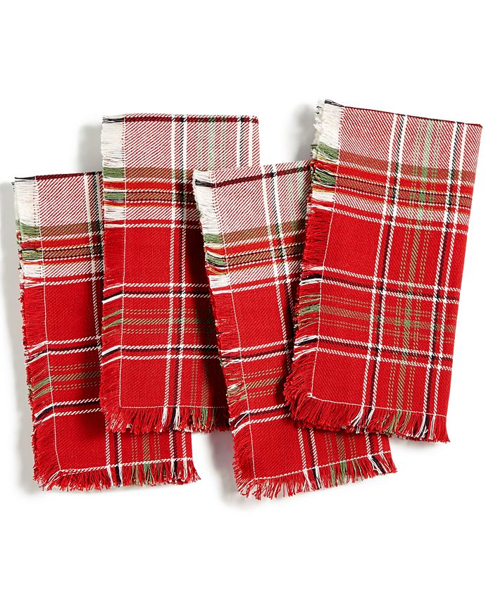 Homewear CLOSEOUT! Holland Plaid Set of 4 Napkins, Created for Macy's ...
