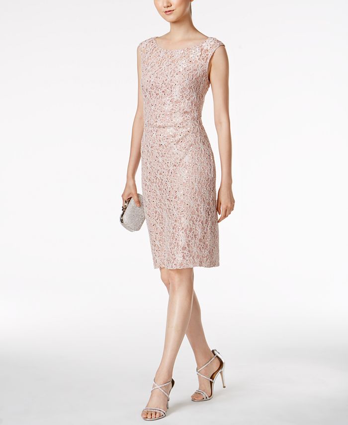 Connected Petite Sequined Lace Sheath Dress - Macy's