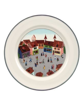Design Naif Dinner Plate Old Village Square