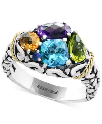 EFFY Collection - Multi-Gemstone Ring (5-1/3 ct. t.w.) in Sterling Silver and 18k Gold