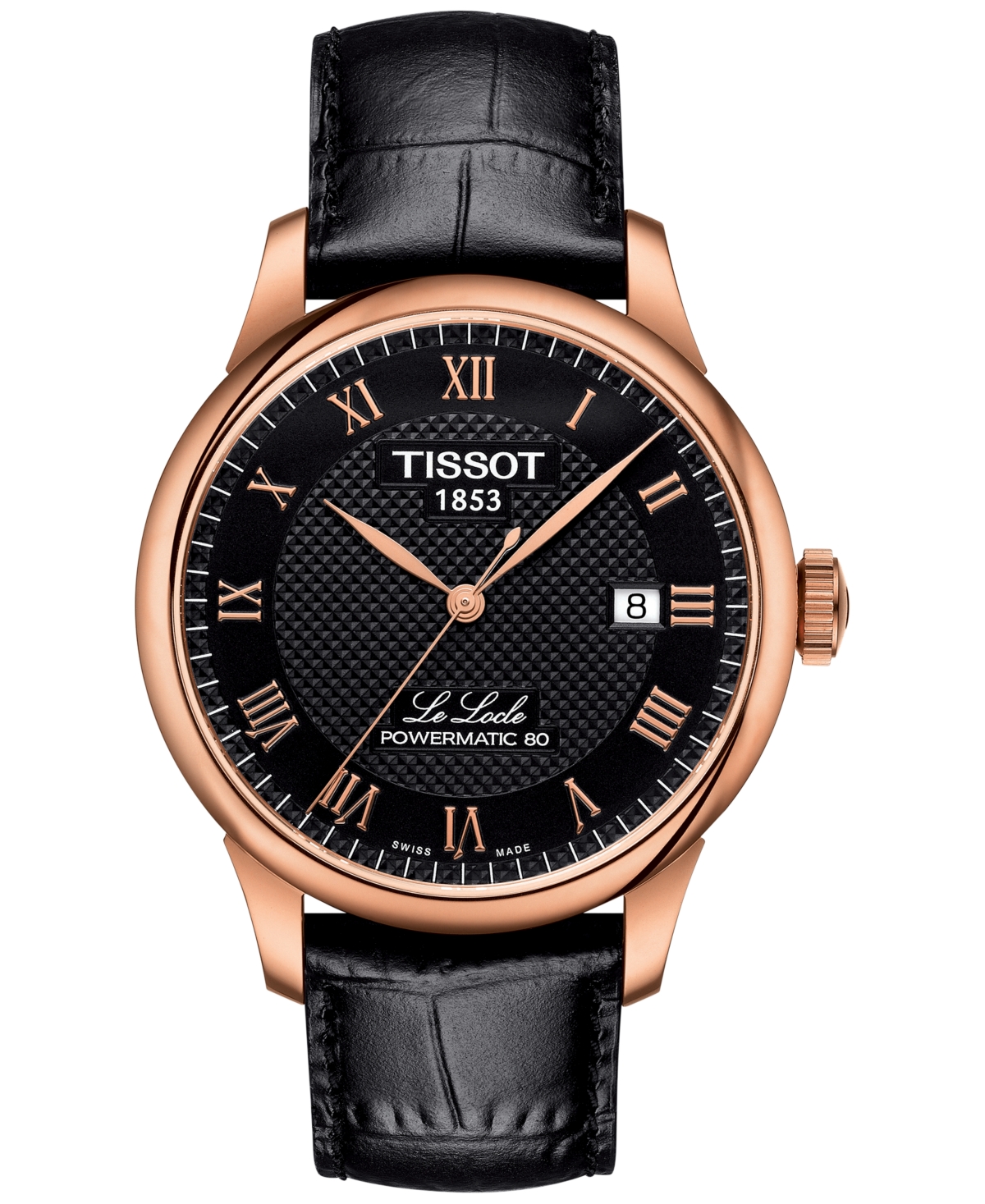 Shop Tissot Men's Swiss Le Locle Black Leather Strap Watch 40mm