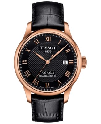 Tissot Men s Swiss Le Locle Black Leather Strap Watch 40mm Macy s