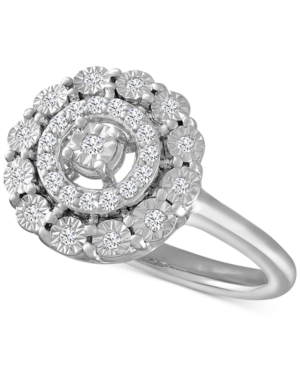 image of Diamond Halo Ring (1/5 ct. t.w.) in Sterling Silver