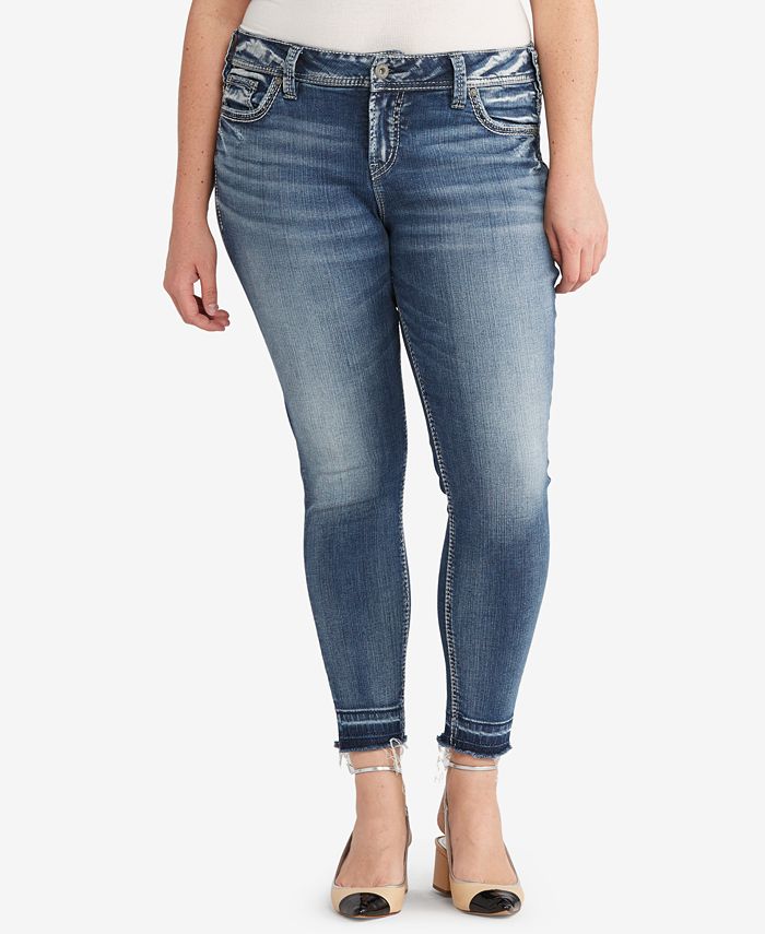 Silver Jeans Co. Trendy Plus Size Elyse Cropped Jeans - Macy's