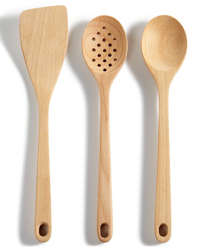3 X 12" APOLLO BEECH WOOD WOODEN COOKING SPOONS BAKING CRAFT DECORATING NEW 