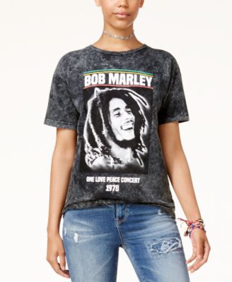 Bravado - Juniors' Cotton Bob Marley-Print Boyfriend T-Shirt