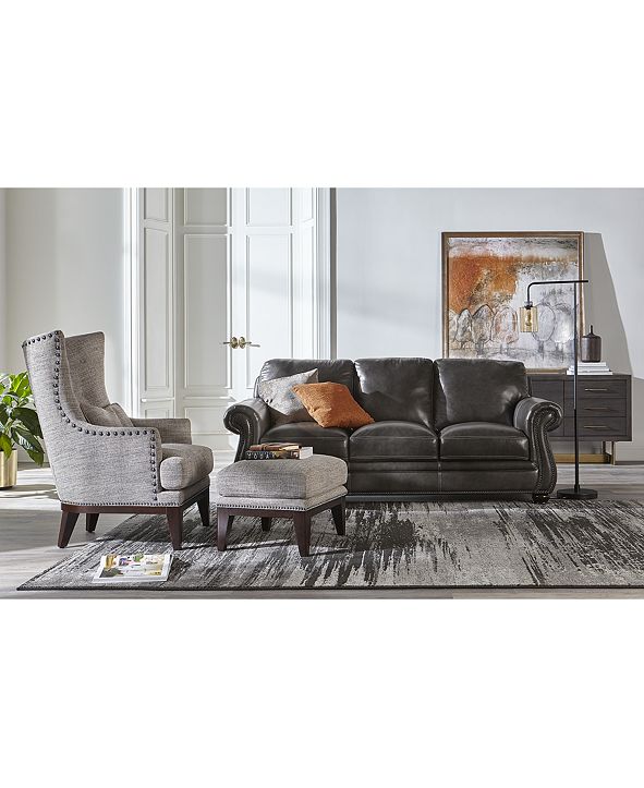 Furniture Roselake Leather Sofa Collection, Created for Macy&#39;s & Reviews - Furniture - Macy&#39;s