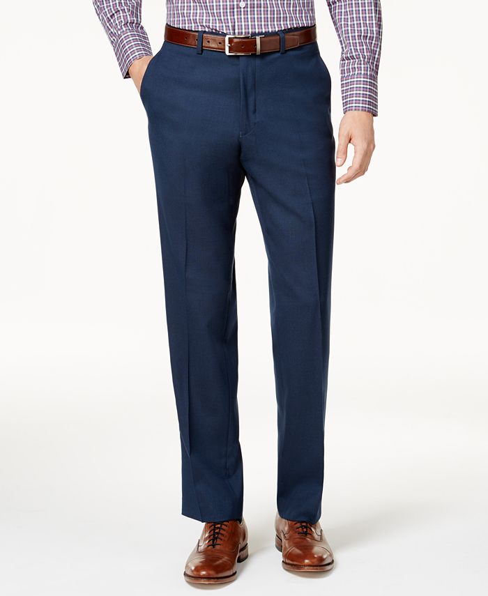 Perry Ellis Portfolio Men's Slim-Fit Blue Sharkskin Suit - Macy's
