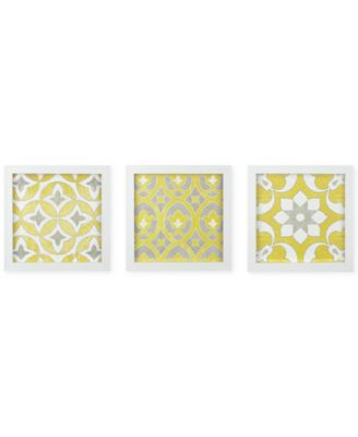 JLA Home - Tuscan Tiles 3-Pc. Framed Gel-Coated Wall Art Set