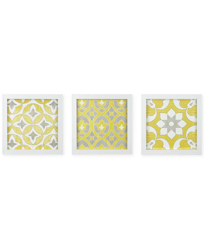 JLA Home - Tuscan Tiles 3-Pc. Framed Gel-Coated Wall Art Set