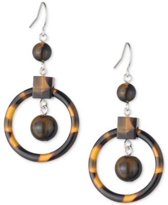 Lauren Ralph Lauren - Silver-Tone & Tortoise-Look Drop Earrings