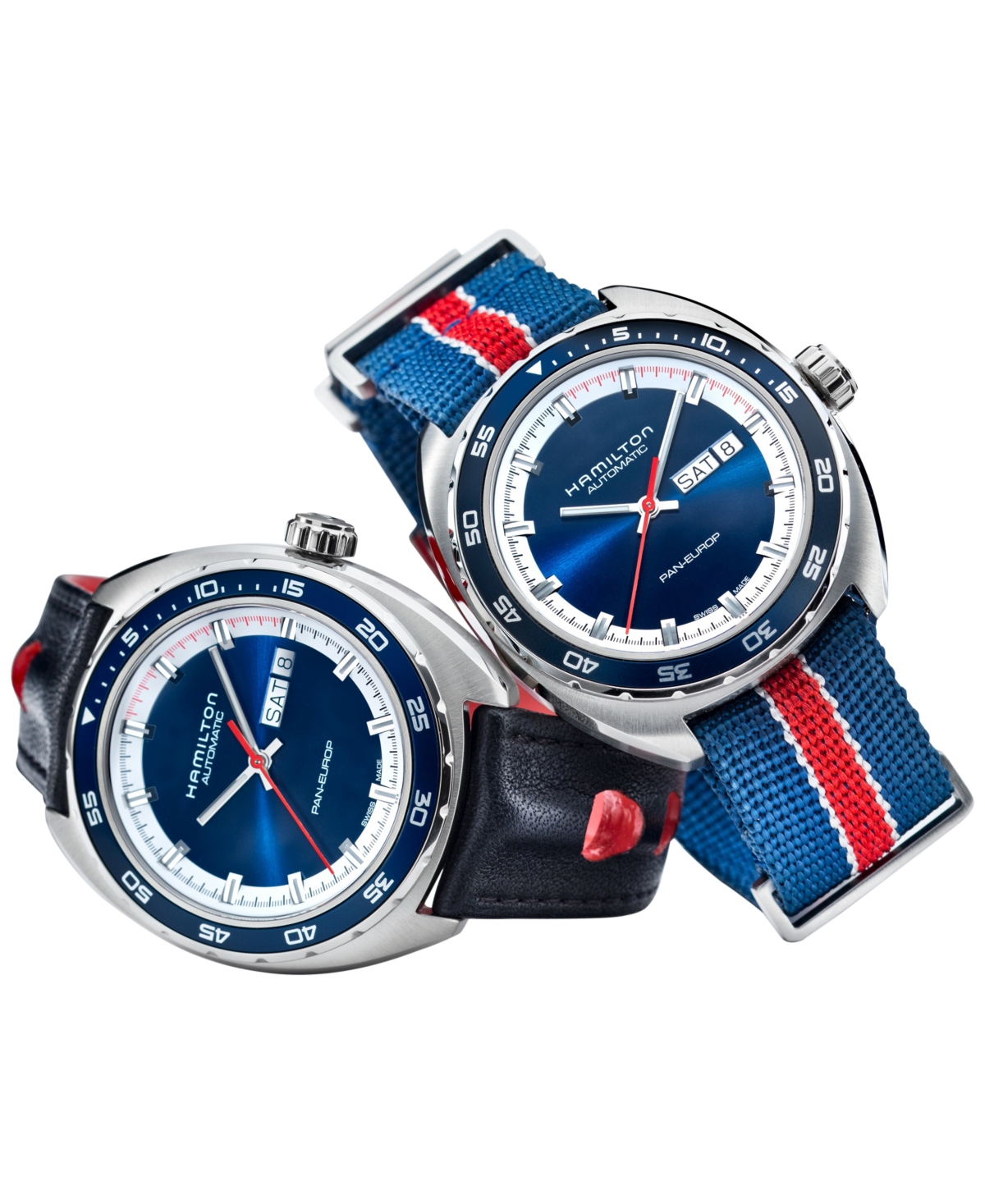 Shop Hamilton Men's Swiss Automatic Pan Europ Interchangeable Fabric And Leather Strap Watch Set 42mm H35405741 In No Color