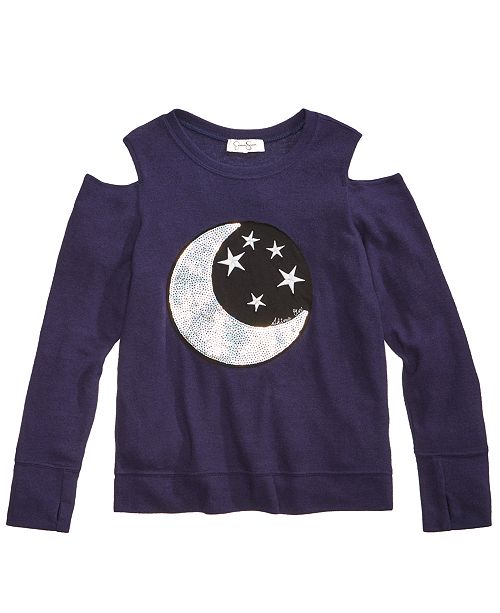 Jessica Simpson Moon Print Cold Shoulder Top Big Girls Reviews