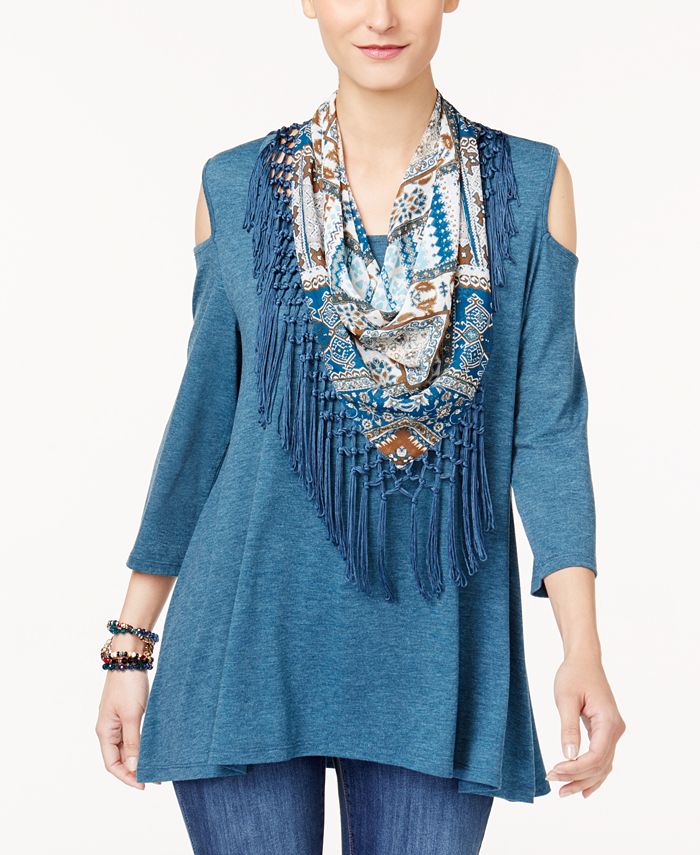 Style & co cold shoulder top on sale