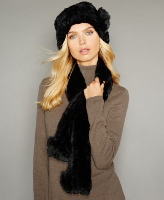 fur hat and scarf