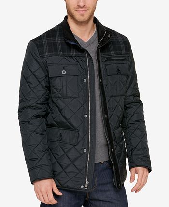 Cole Haan Mixed Media Quilted Jacket - Macy's