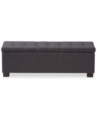 Roanoke Grid-Tufting Storage Ottoman Bench