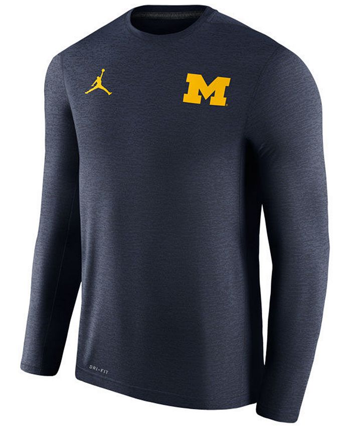 Nike Men's Michigan Wolverines Dri-Fit Touch Longsleeve T-Shirt - Macy's