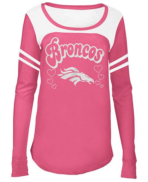 5th Ocean Denver Broncos Pink Slub Long Sleeve T Shirt Girls 4