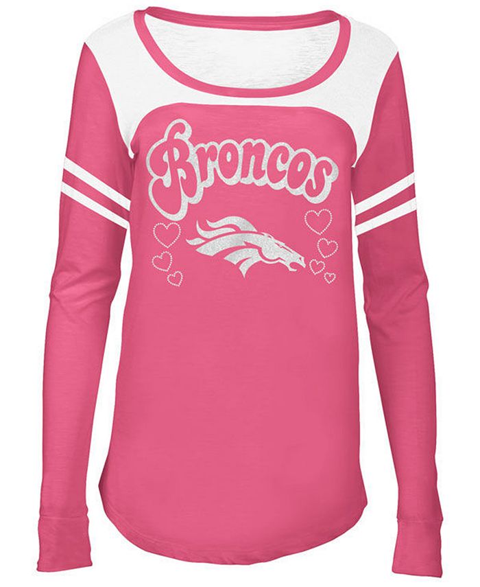 5th Ocean Denver Broncos Pink Slub Long Sleeve T Shirt Girls 4