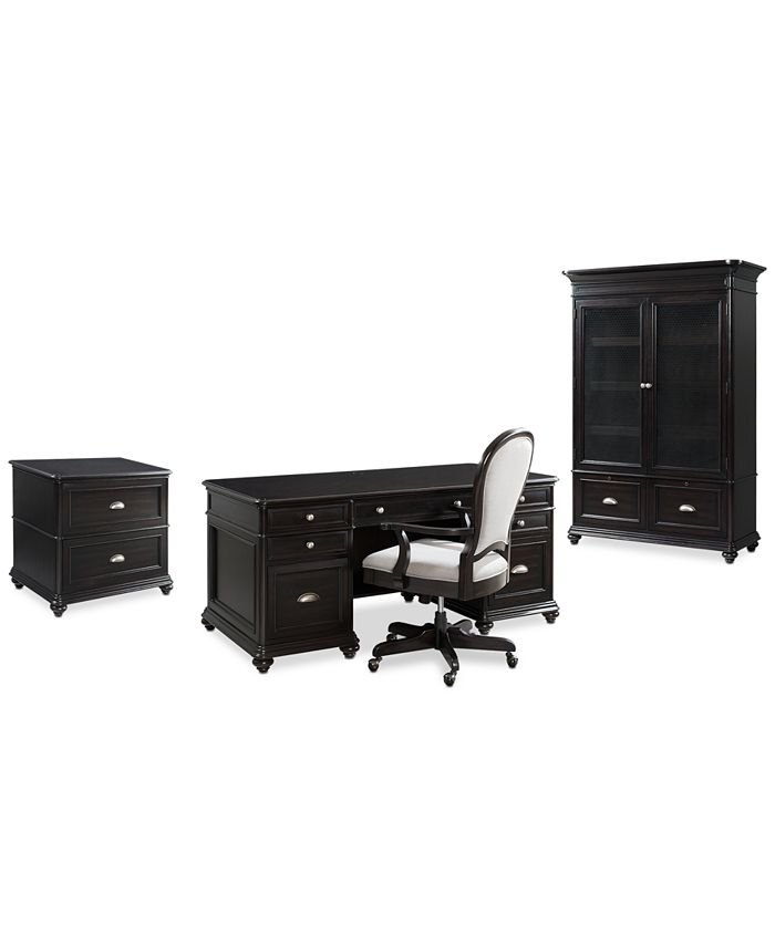 Furniture Clinton Hill Ebony Home Office Furniture Set, 4Pc. Set