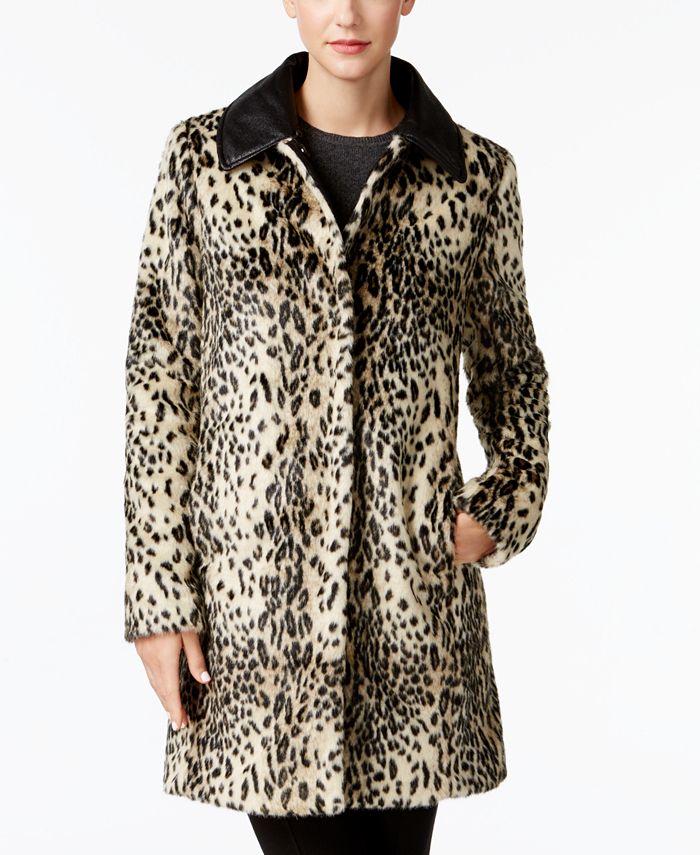 Vince Camuto Faux-Fur Leopard-Print Coat & Reviews - Coats & Jackets ...