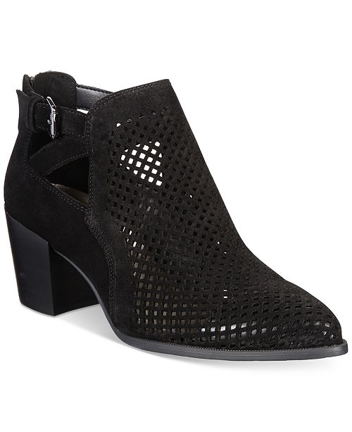 Anne Klein Gabs Block-Heel Perforated Booties & Reviews - Boots & Booties - Shoes - Macy's