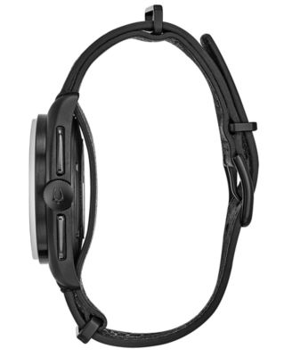 Men's Lunar Pilot Chronograph Black Leather Strap Watch 45mm