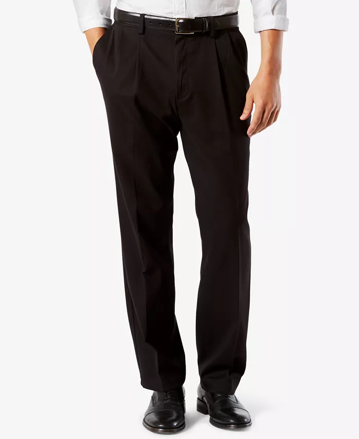 Men's Big & Tall Easy Classic Pleated Fit Khaki Stretch Pants - thumbnail 8