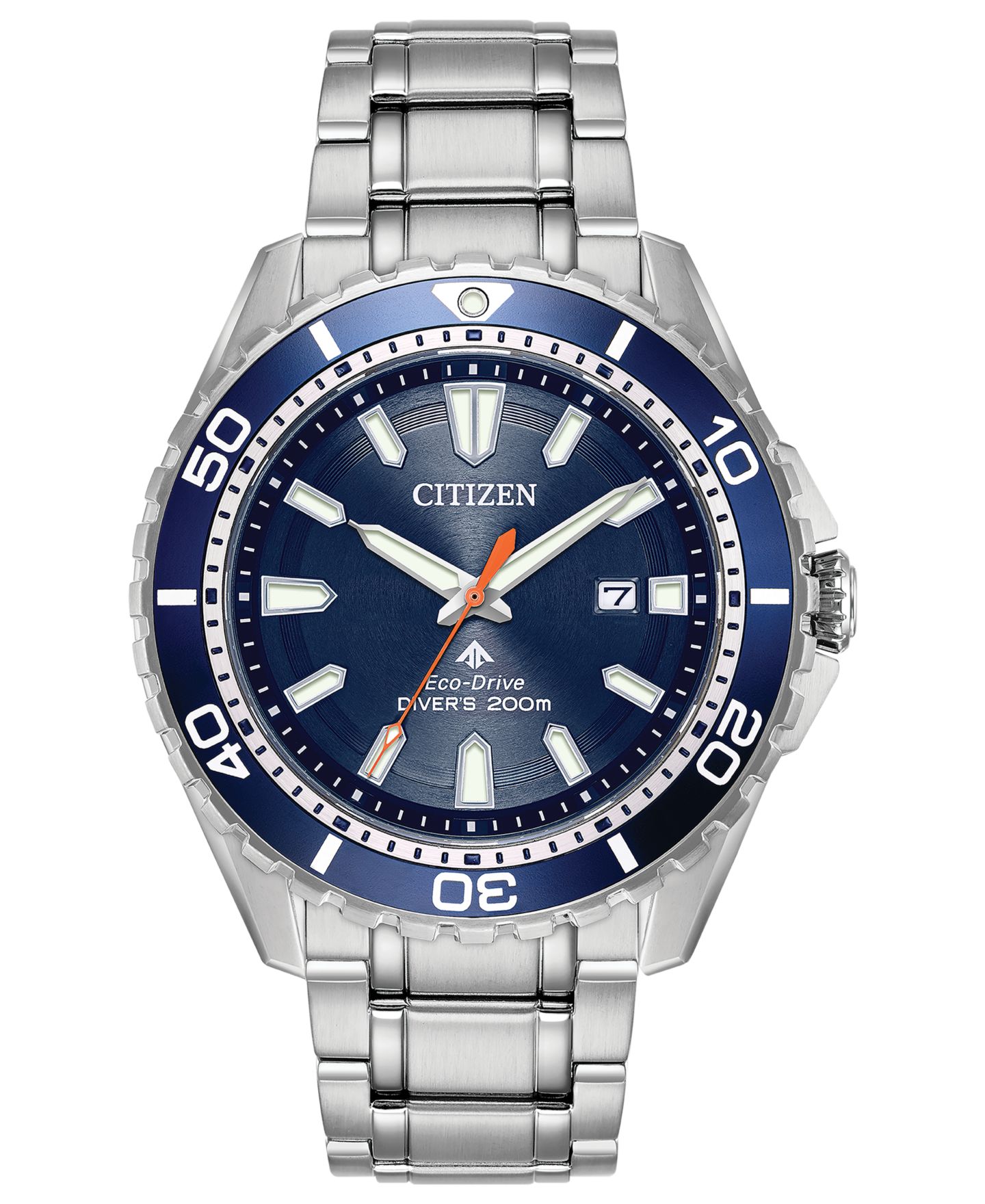 Мужские часы Citizen Eco-Drive Promaster Diver Stainless Steel Bracelet Watch 44mm — фото 1