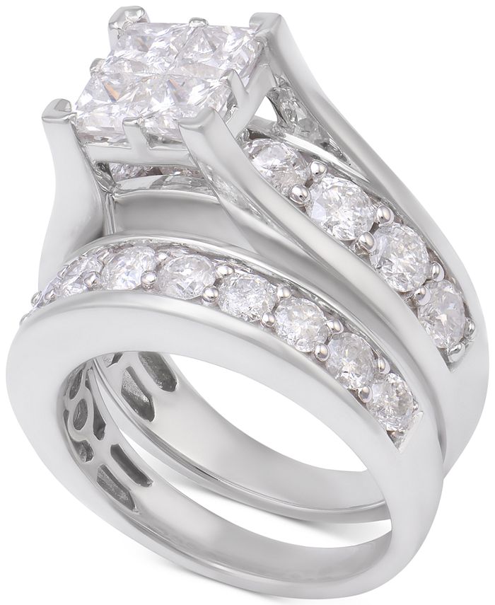 Diamond Channel Set Wedding Band Ring For Men In 14kt. White
