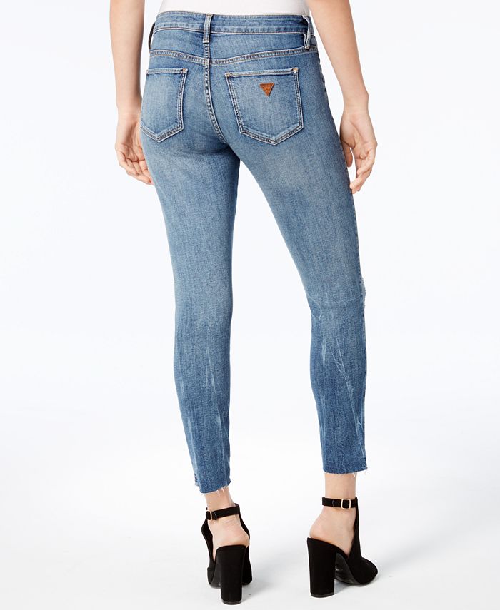 Guess Ripped Skinny Ankle Jeans And Reviews Jeans Women Macys