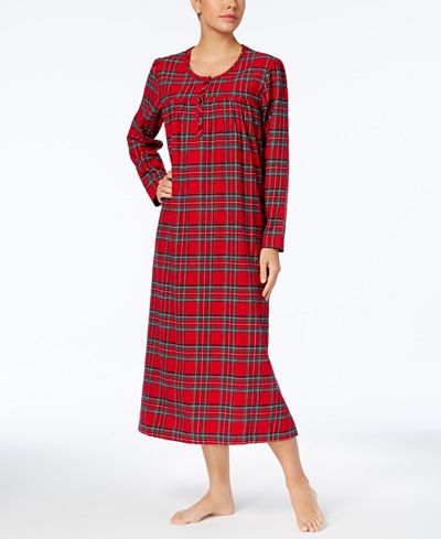 Family Pajamas Women's Holiday Plaid Cotton Nightgown, Created for Macy ...