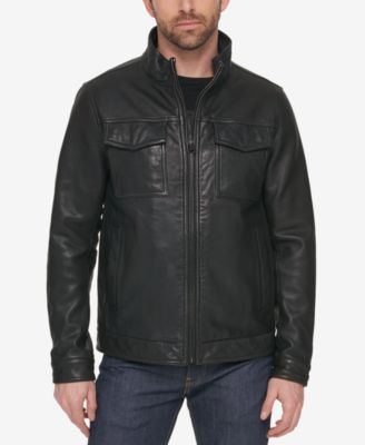 Tommy Hilfiger - Men's Leather Bomber Jacket