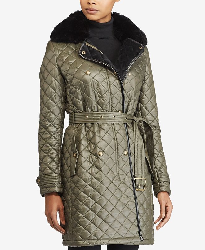 Lauren Ralph Lauren ClubCollar Quilted Down Jacket, Created for Macy's
