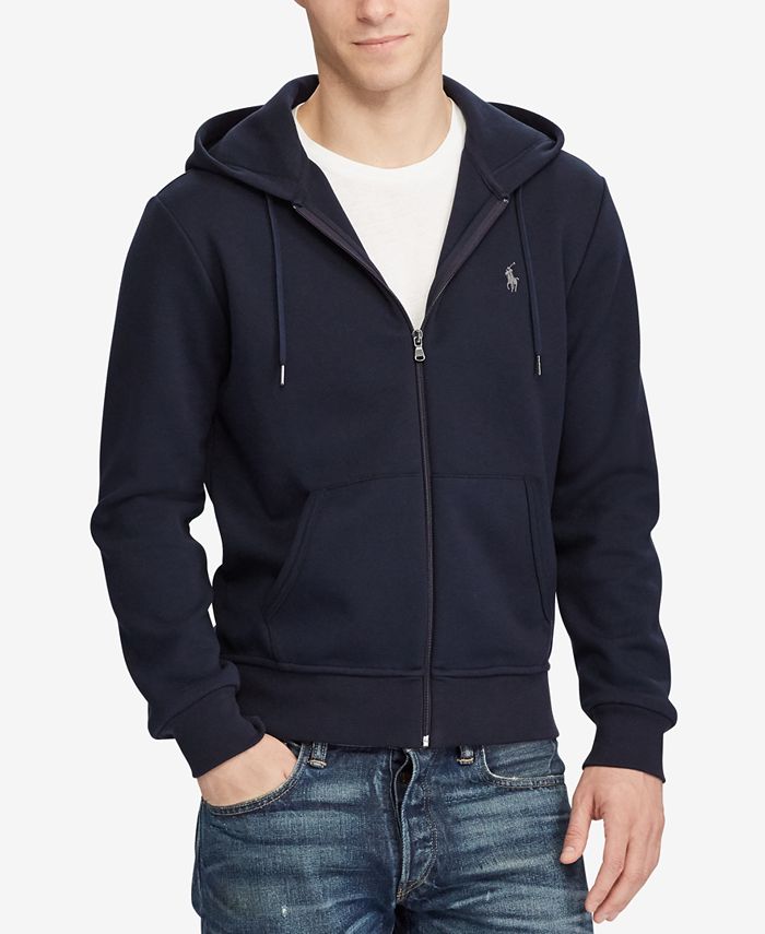 Bright Navy Heather Essentials Mens Tech Fleece Full-Zip Hooded Active Sweatshirt Medium