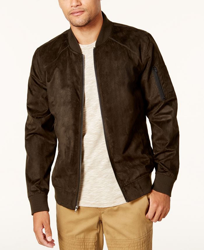 American Rag Men's Faux Suede Bomber Jacket, Created for Macy's - Macy's