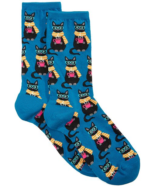 Hot Sox Women S Coffee Cat Socks Reviews Handbags