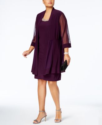 plus size purple dress with sleeves