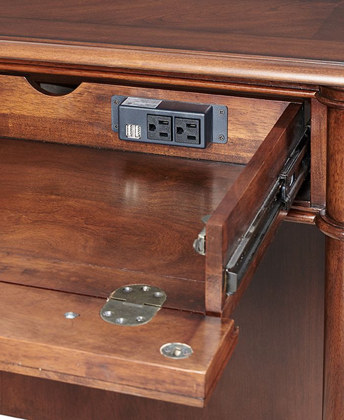 Furniture Clinton Hill Cherry Home Office LShaped Desk Macy's