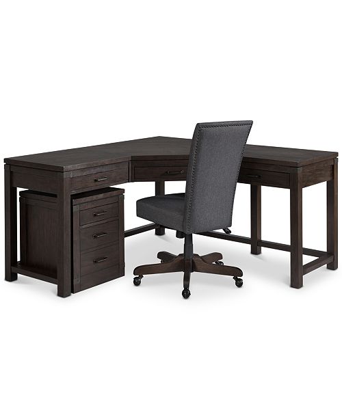 Furniture Hendrik Home Office Furniture 3 Pc Set Corner Desk