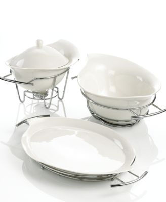 Plat à Boulangerie Godinger Natura – Porcelaine 1 Litre Avec Support Chauffant