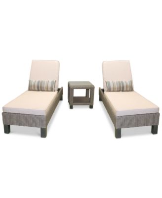 Furniture - Del Mar 3-Pc. Set (2 Chaise Lounges & 1 End Table)