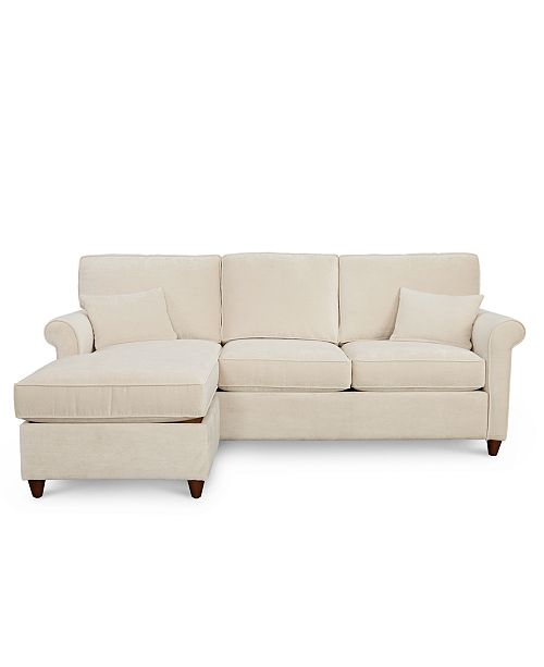 Furniture Lidia 82" Fabric 2Pc. Chaise Sectional Sofa with Storage