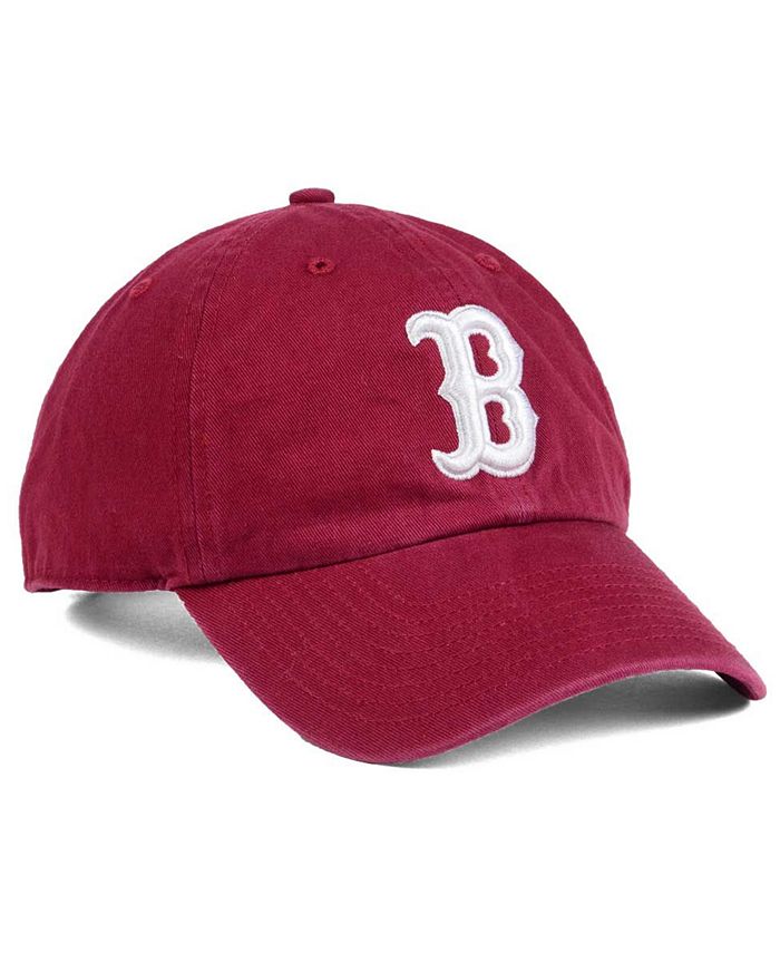'47 Brand Boston Red Sox Cardinal and White CLEAN UP Cap - Macy's